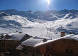 Vue matinale depuis l'appartement en location du domaine skiable de valthorens